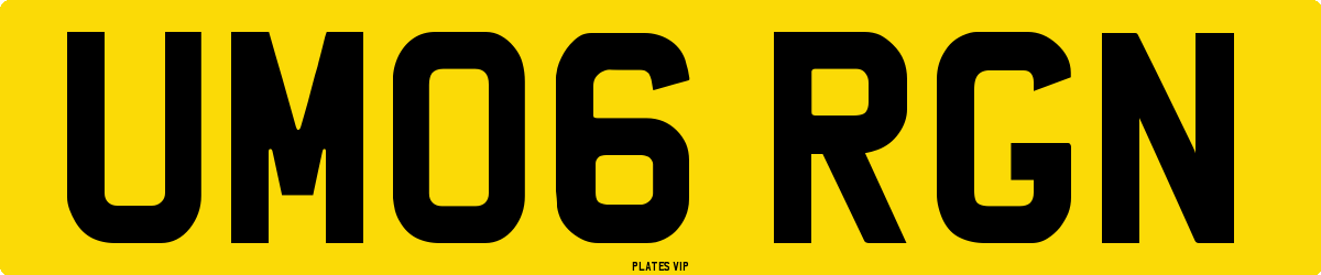 UM06 RGN Number Plate