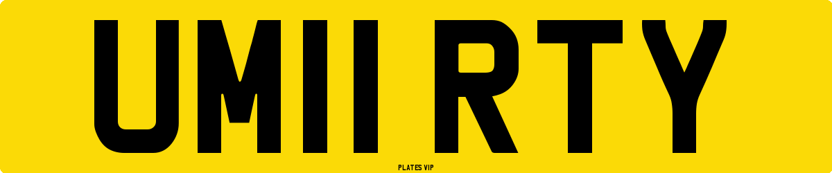 UM11 RTY Number Plate