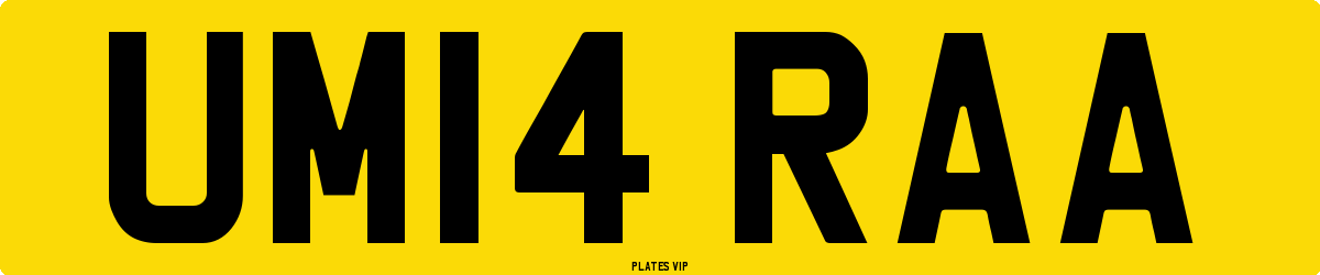 UM14 RAA Number Plate
