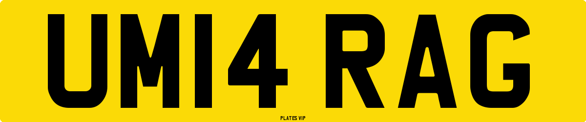 UM14 RAG Number Plate