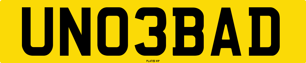 UN 03 BAD Number Plate