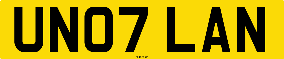 UN07 LAN Number Plate