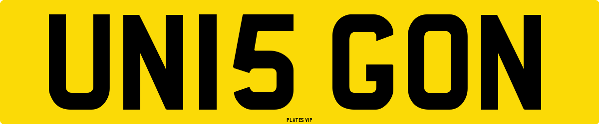 UN15 GON Number Plate