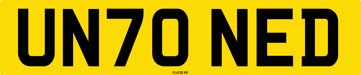 UN70 NED Number Plate