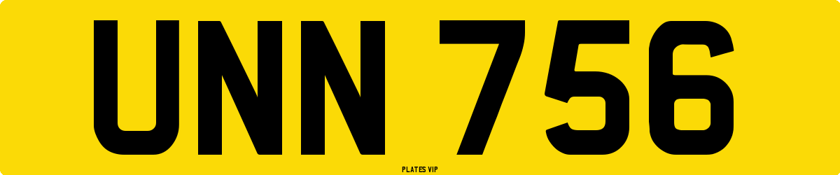 UNN 756 Number Plate