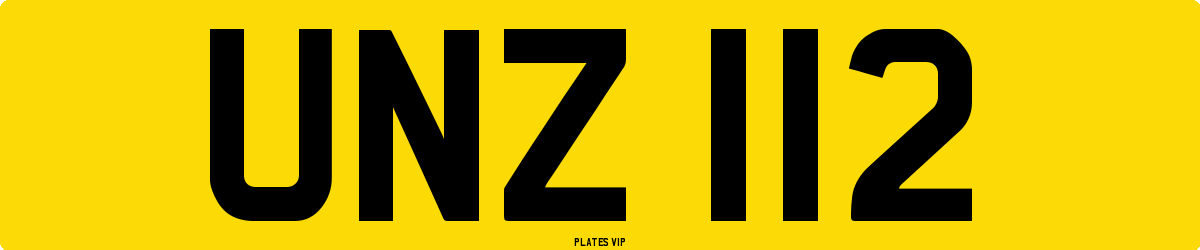 UNZ 112 Number Plate