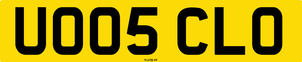 UO05 CLO Number Plate
