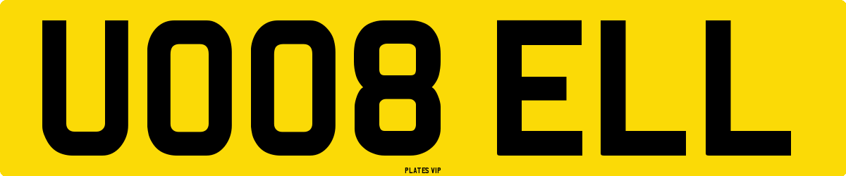 UO08 ELL Number Plate