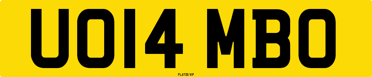 UO14 MBO Number Plate