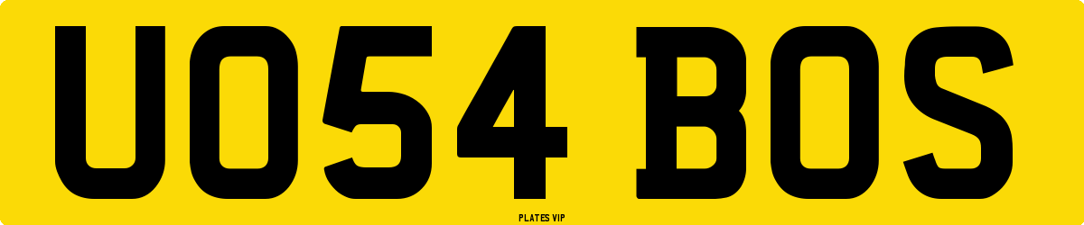 UO54 BOS Number Plate