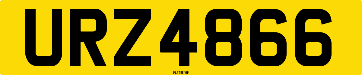 URZ4866 Number Plate