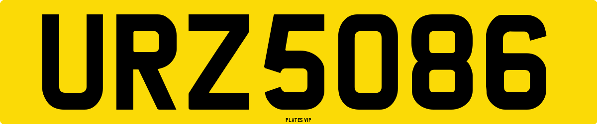 URZ5086 Number Plate