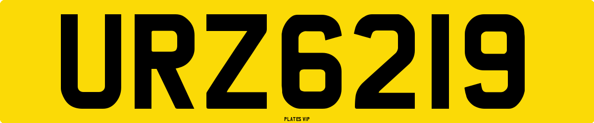 URZ6219 Number Plate