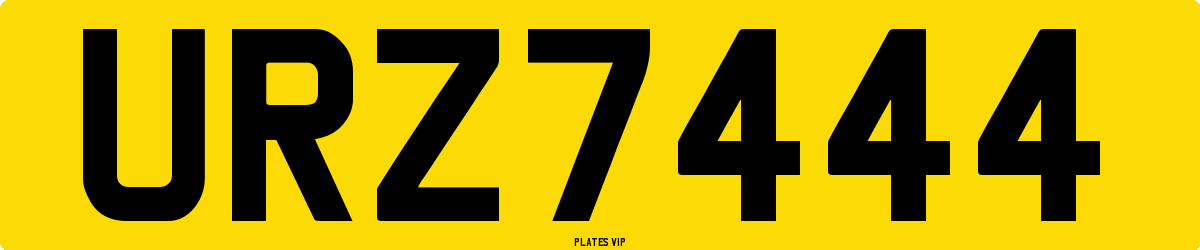 URZ7444 Number Plate