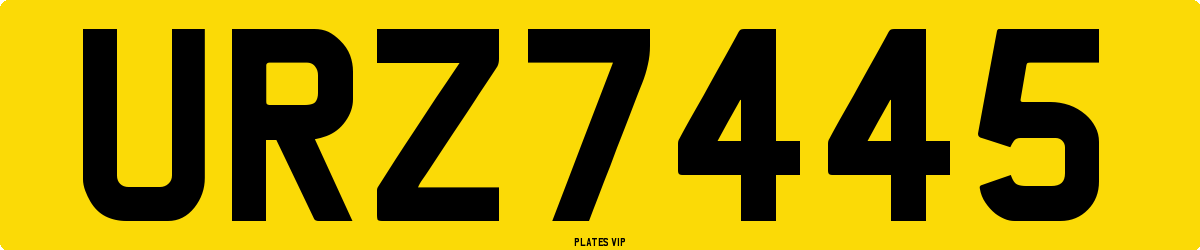 URZ7445 Number Plate