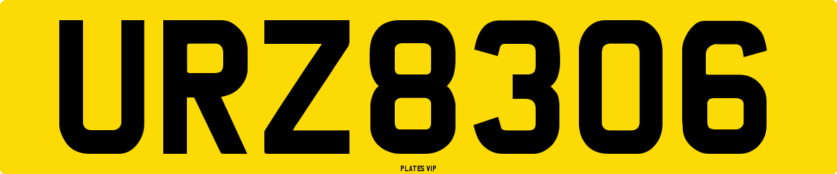 URZ8306 Number Plate