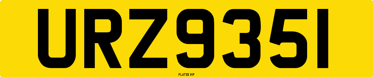 URZ9351 Number Plate