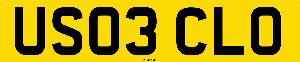 US03 CLO Number Plate
