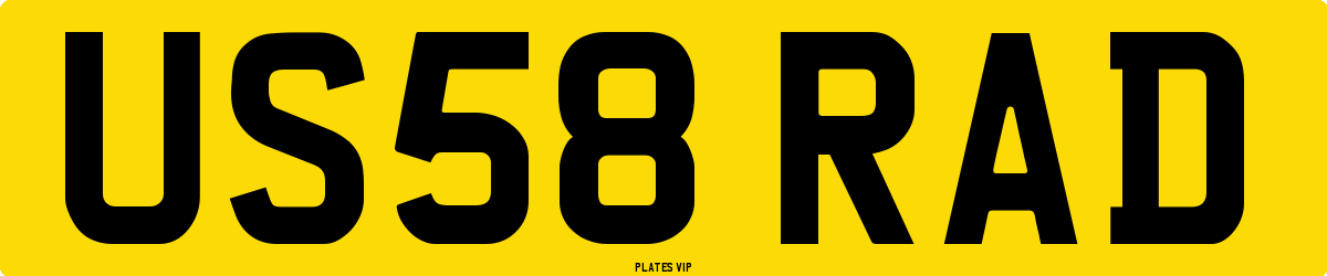 US58 RAD Number Plate