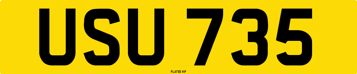 USU 735 Number Plate