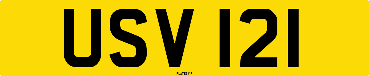 USV 121 Number Plate
