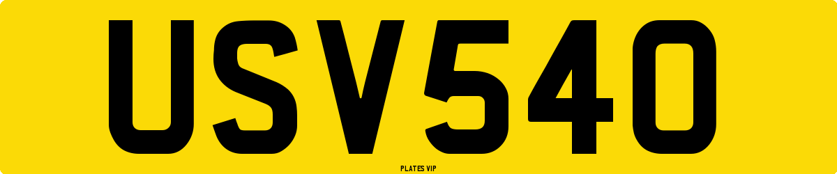 USV540 Number Plate
