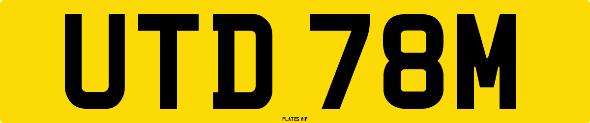UTD 78M Number Plate