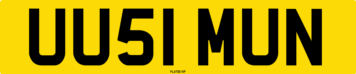 UU51 MUN Number Plate