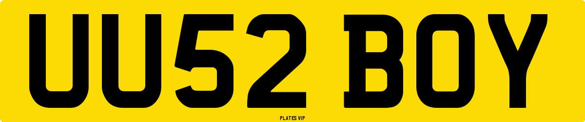 UU52 BOY Number Plate