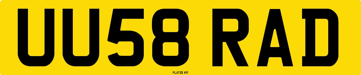 UU58 RAD Number Plate