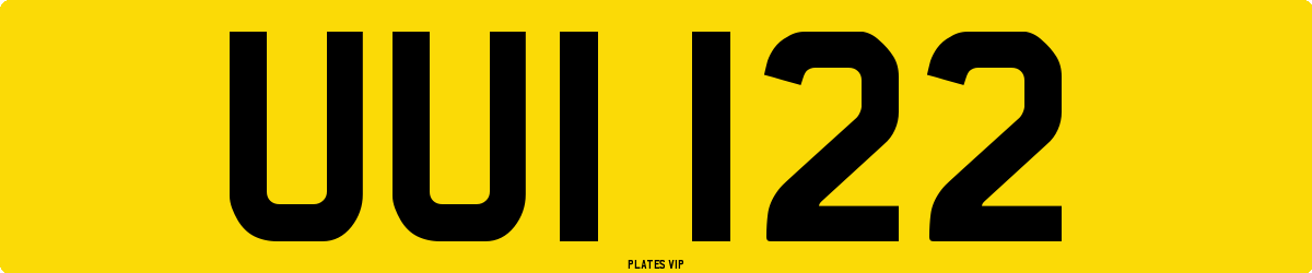 UUI 122 Number Plate