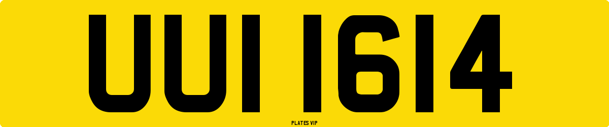 UUI 1614 Number Plate