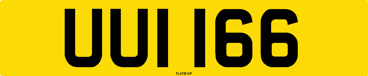 UUI 166 Number Plate