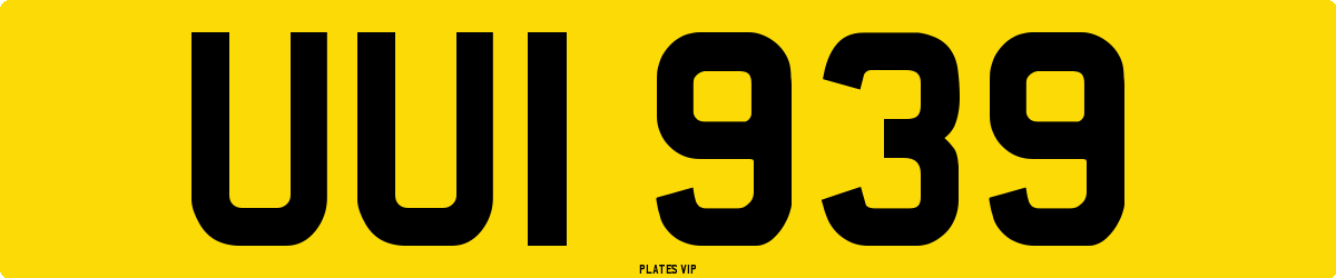 UUI 939 Number Plate