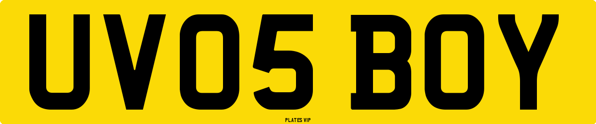 UV05 BOY Number Plate