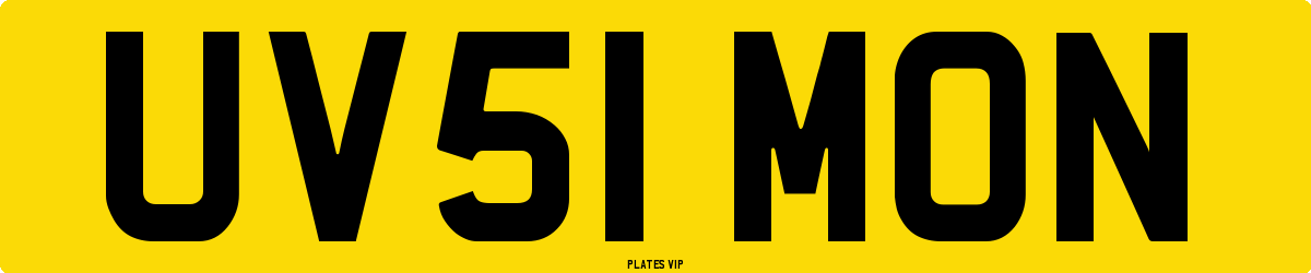 UV51 MON Number Plate