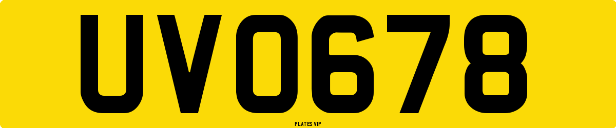 UVO678 Number Plate