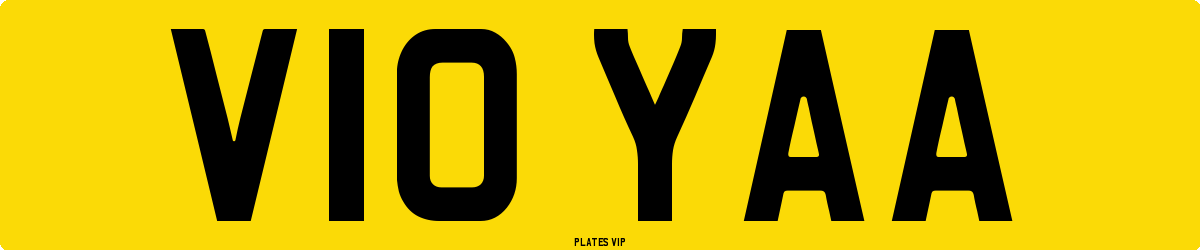 V10 YAA Number Plate