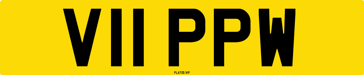 V11 PPW Number Plate