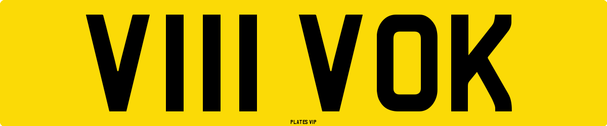 V111 VOK Number Plate