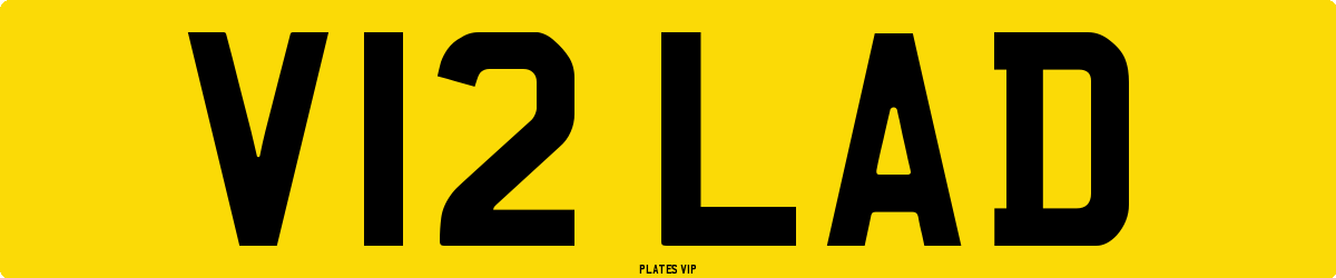 V12 LAD Number Plate