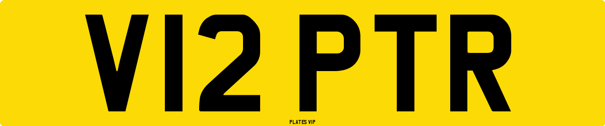 V12 PTR Number Plate