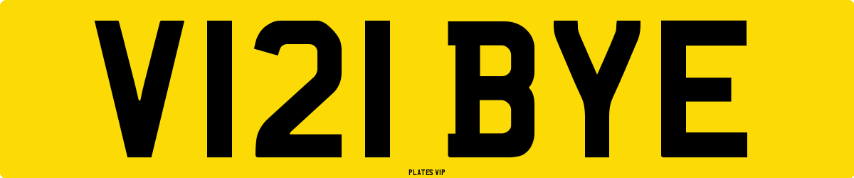 V121 BYE Number Plate
