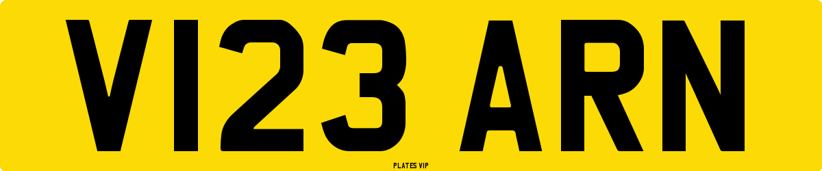 V123 ARN Number Plate