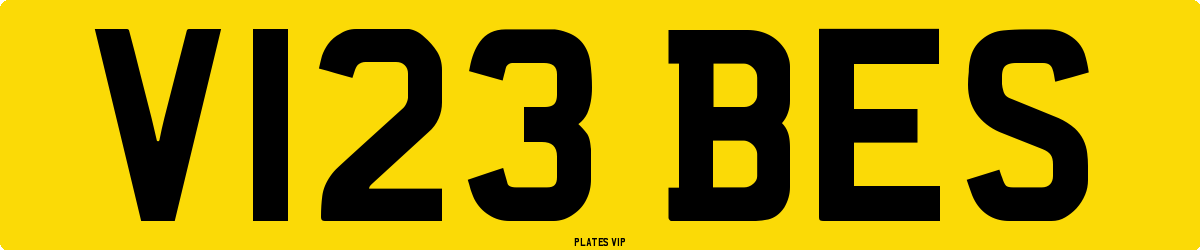 V123 BES Number Plate