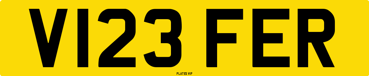 V123 FER Number Plate