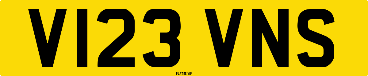 V123 VNS Number Plate