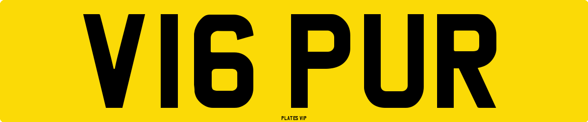V16 PUR Number Plate