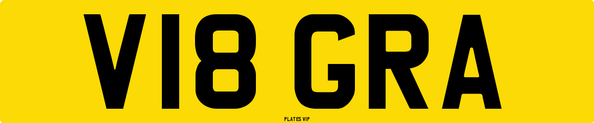 V18 GRA Number Plate