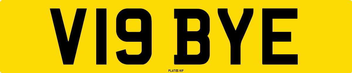 V19 BYE Number Plate